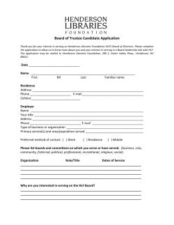 Board of Trustee Candidate Application