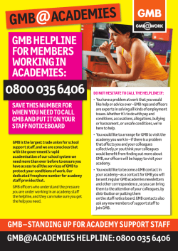 GMB Academies Helpline 0800 035 6406