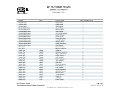 2014 Livestock Results - Santa Fe County Extension Office