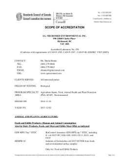 scope of accreditation - Accredited Laboratories