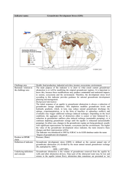 Indicator name: Groundwater Development Stress (GDS