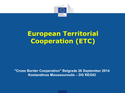 European Territorial Cooperation (ETC)
