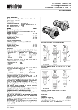 Valve inserts for radiators with integrated distributor