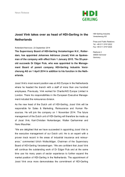 Joost Vink takes over as head of HDI