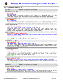 ViroSeq&reg; HIV-1 Antiretroviral Drug Resistance Report v3.0