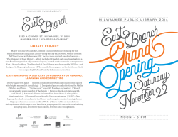 Grand Opening Program - Milwaukee Public Library