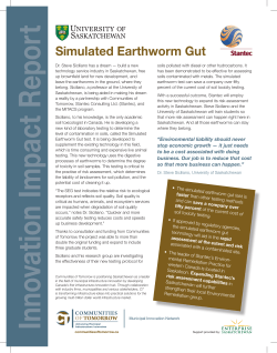 Simulated Earthworm Gut - University of Saskatchewan