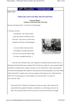 Child Labor and Lewis Hine: His Life and Work