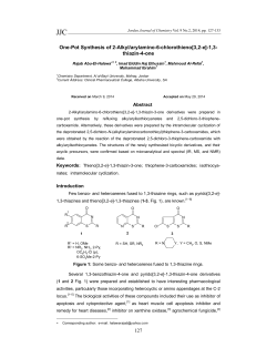 1,3- thiazin-4-one - Jordan Journal of Chemistry (JJC)