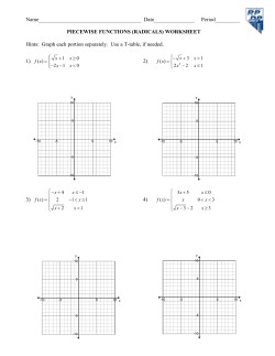 Piecewise Functions with Radical Portions Worksheet (pdf)