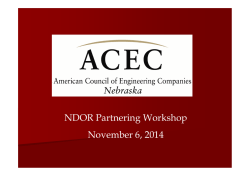 2014 NDOR Workshop - The American Council of Engineering