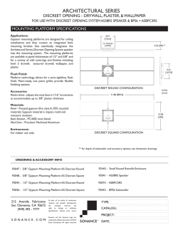 Discreet Gypsum Mounting Platform Spec Sheet