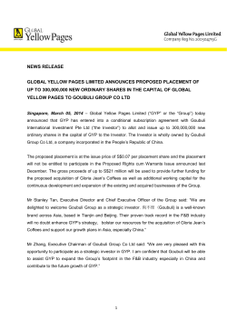 news release global yellow pages limited announces proposed