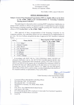 Office Memorandum - dated: 19 Aug 2014