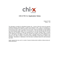 CHI-X FIX 4.2 Application Notes
