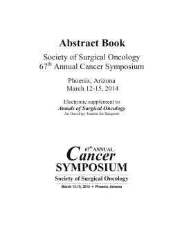 Abstracts - Society of Surgical Oncology