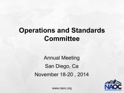 NAOC Operations_Standards Committee Report Nov 2014