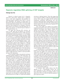 Hypoxia regulates RNA splicing of HIF targets