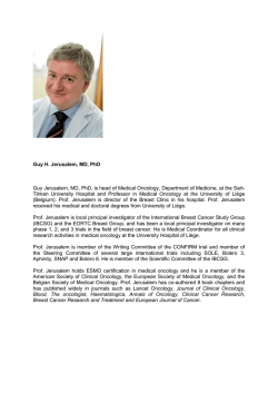 Guy H. Jerusalem, MD, PhD Guy Jerusalem, MD, PhD, is head of