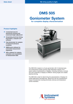 DMS 505 datasheet - Instrument Systems
