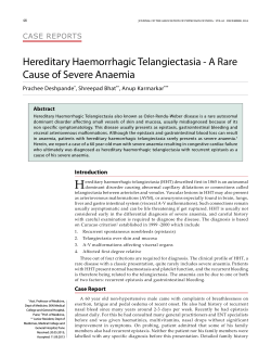 Hereditary Haemorrhagic Telangiectasia