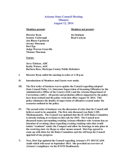 Arizona State Council Meeting - Interstate Commission for Adult