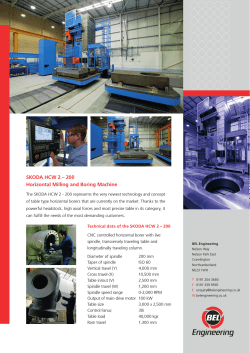 SKODA HCW 2 &ndash; 200 Horizontal Milling and