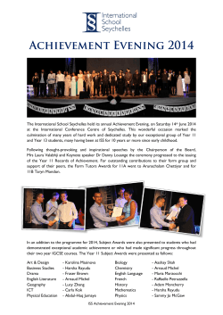 Achievement Evening 2014 - International School Seychelles