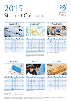 CTA Student Calendar 2015