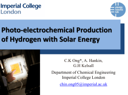 Photo-electrochemical Production of Hydrogen with Solar Energy