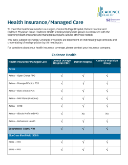 Health Insurance/Managed Care