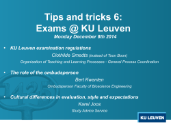 Tips and tricks 6: Exams @ KU Leuven