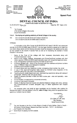 See CIRCULAR WITH LIST OF COLLEGES
