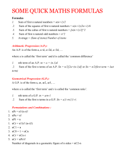 SOME QUICK MATHS FORMULAS for SSC/BANKS