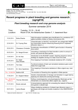 Recent progress in plant breeding and genome research (agrig018)