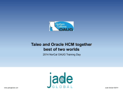 Taleo and Oracle HCM together best of two worlds