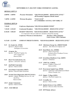 Download the NIBA September 2014 New York Conference Agenda