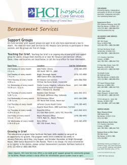 Bereavement Services - Hospice of Central Iowa