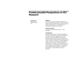 Poststructuralist Perspectives on HCI Research