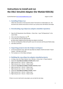Instructions to install and run the OSLC Simulink Adapter - Git