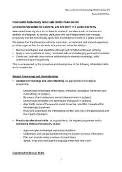 Newcastle University Graduate Skills Framework