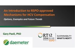 An Introduction to RSPO-approved Mechanisms for HCV