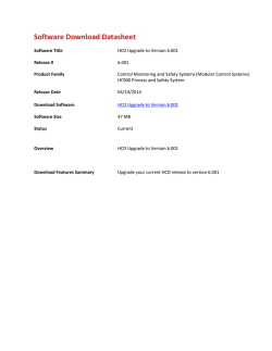 HCD Upgrade to Version 6.001 - Honeywell Process Solutions