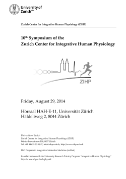 Program (PDF, 444 KB) - Zurich Center for Integrative Human