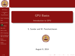 GPU Basics - The LNM Institute of Information Technology