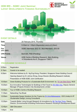 HDB BRI – SGBC Joint Seminar: - Singapore Green Building Council