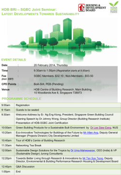 HDB BRI &ndash; SGBC Joint Seminar: - Singapore Green Building Council