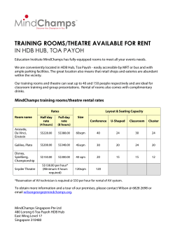 training rooms/theatre available for rent in hdb hub
