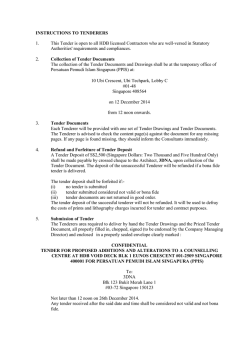 INSTRUCTIONS TO TENDERERS 1. This Tender is open to all HDB