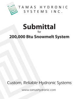 Submittal - Tamas Hydronic
